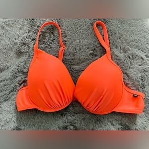 La Vie En Rose Aqua Bikini / Swim Top. Coral Pink. Padded/ push up. Size Large.